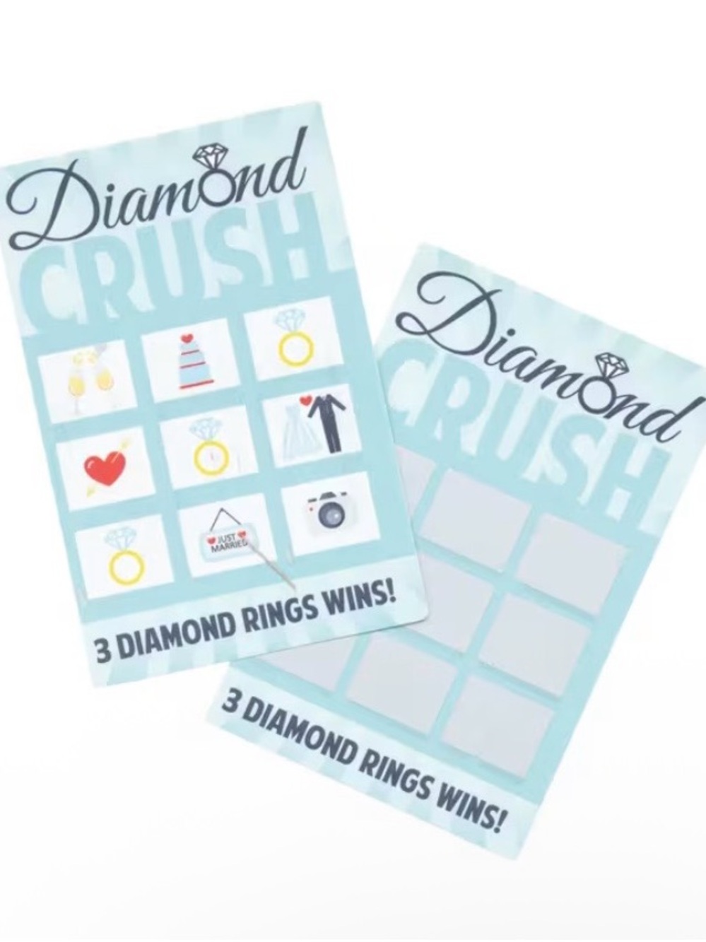 Diamond Crush Light Blue and White Scratch Game 24 Card lottery game cards